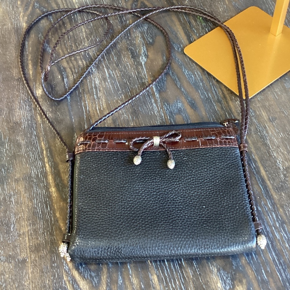 Brighton Black and Brown Crossbody Bag
